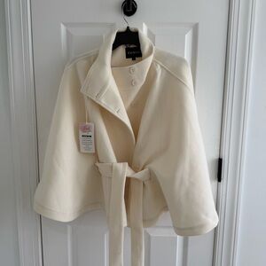 Women’s Cream White Cape Coat New